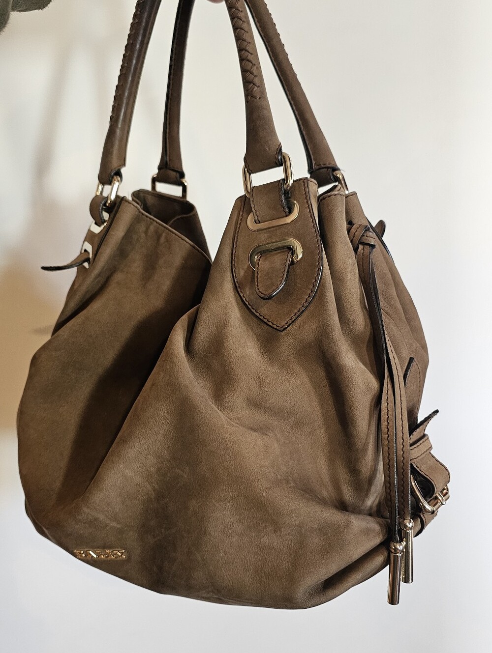 BALLY 2000s Suede Leather Hobo Bag